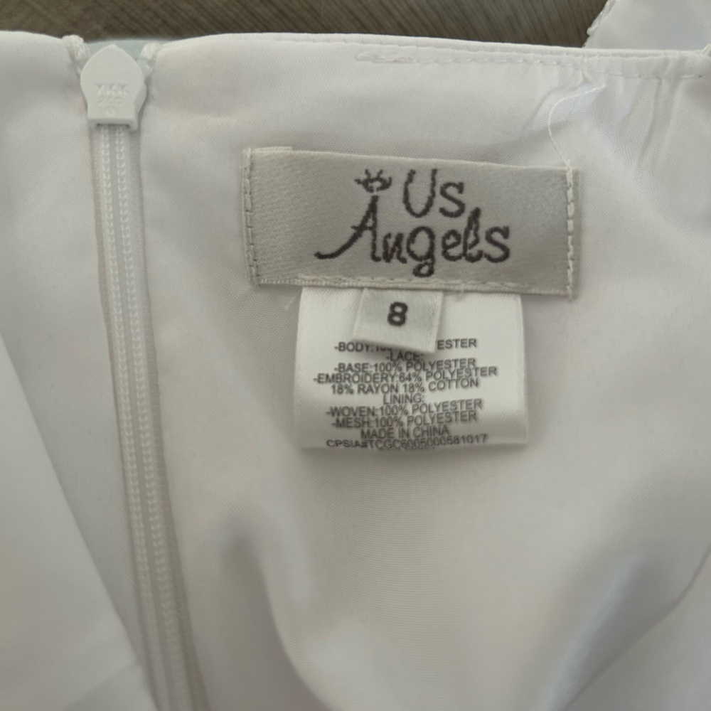 US ANGELS communion/flower girl off shoulder dress - Picture 3 of 4